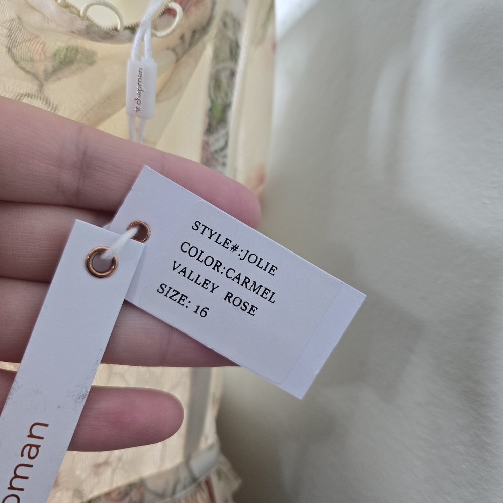 V. Chapman Floral Tiered Maxi Dress in Cream and Pink - Picture 15 of 16